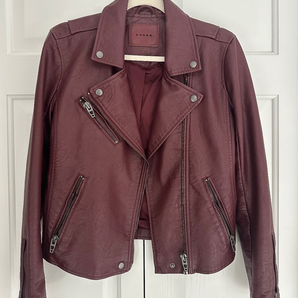 Blank NYC Faux Leather Moto Jacket, small